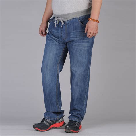 6xl 98 Cotton Extra Large Jeans Men Solid Colored Elastic High Waist