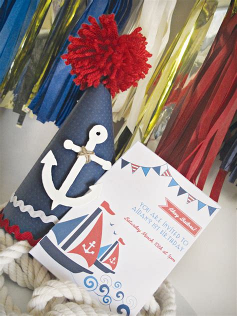 A Red White And Blue Nautical 1st Birthday Party Party Ideas Party