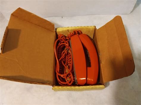 Vintage 1970s Itt Rotary Dial Trimline Telephone Orange Ebay