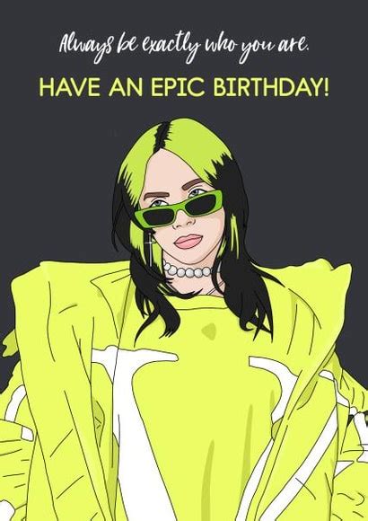 Billie Eilish Birthday Card Inspiration Thortful