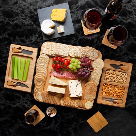 Large Bamboo Slate Cheese Board Wooden Charcuterie Boards Etsy