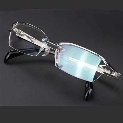 betsion titanium silver eyeglass frames glasses spectacles half rimless myopia prescription