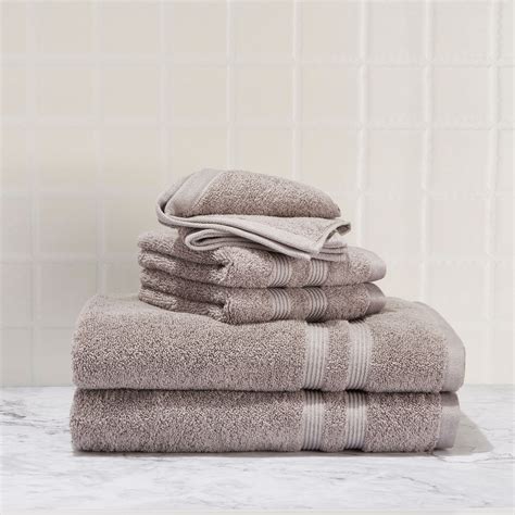 Mainstays Performance Solid Piece Bath Towel Set Grey Flannel