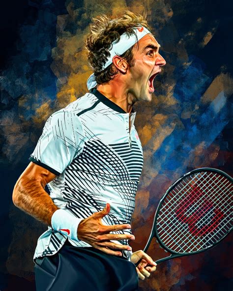 Roger Federer Poster Australian Open 2017 Digital Artwork Etsy