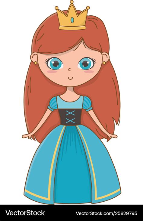 Medieval Princess Cartoon Design Royalty Free Vector Image