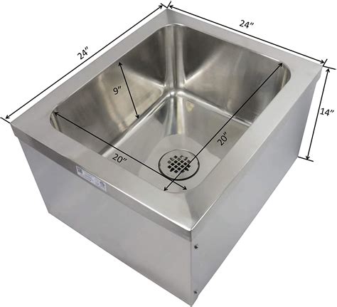 Gsw Se2424fm Commercial Stainless Steel Floor Mount Mop Sink With Stra