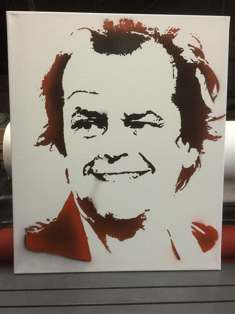 Jack Nicholson Stencil Art Acrylic Spray Paint On Stretched Canvas 34