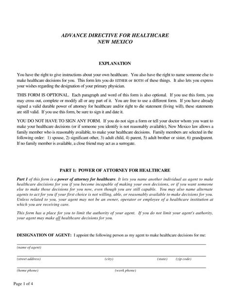 State Of New Mexico Durable Power Of Attorney Form Universal Network