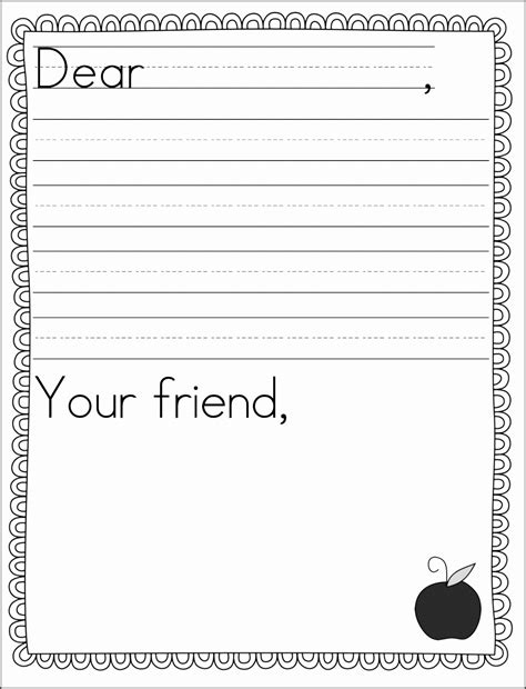 6 Kindergarten Writing Paper Template Sampletemplatess Sampletemplatess