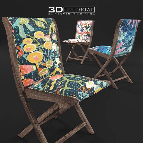Download Free 3d Suren Striped Terai Folding Chair Model By Nguyen Minh
