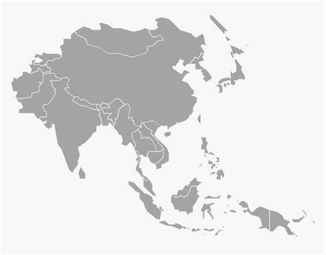 Transparent Map Of World Png Southeast Asia Map Grey Png Download