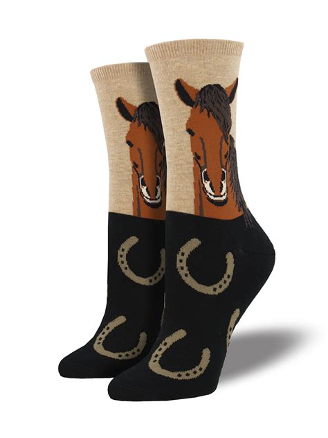 Womens Horse Portrait Socks Horse Socks Socks Women Women Crew Socks