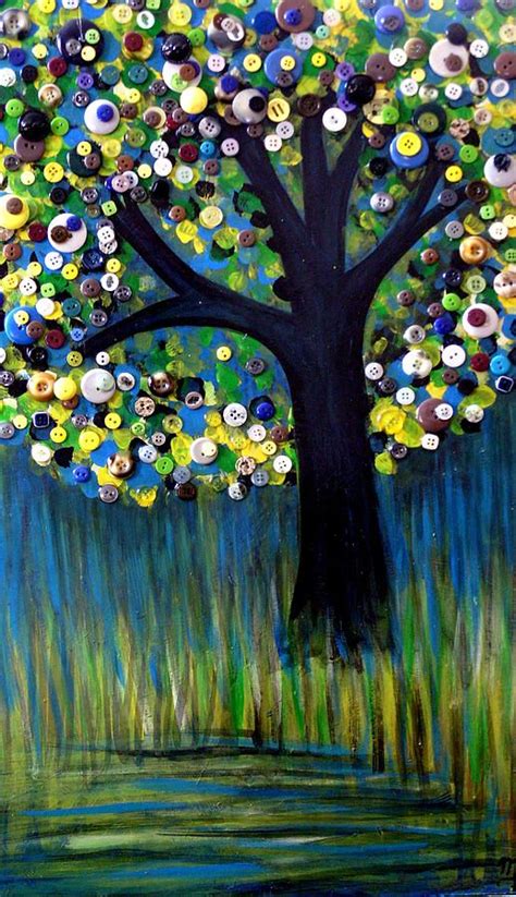 Button Tree 0005 Painting Button Tree 0005 Fine Art Print Button Tree