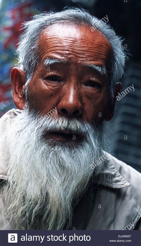 Old Chinese Man With Long White Beard Stock Photo Royalty Free