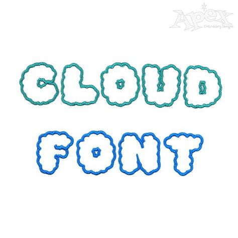 Cloud Embroidery Font Embroidery Fonts Embroidery Clouds