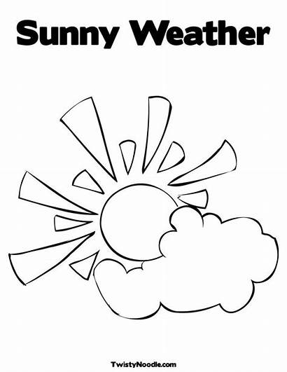 Coloring Weather Sunny Pages Preschool Sheets Clipart