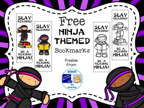 Free Reading Ninja Bookmarks Classroom Freebies