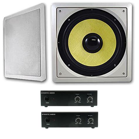 Acoustic Audio Hds10 Flush Mount Subwoofers With 10 Speaker And Amps 2