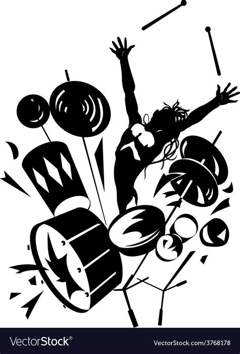 Rock Drummer Silhouette Royalty Free Vector Image