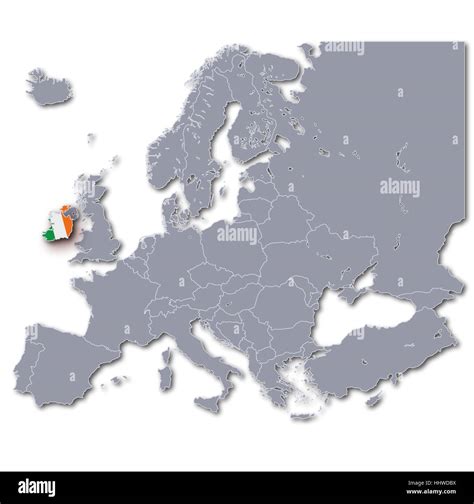 Mapa de Europa de Irlanda Fotografía de stock Alamy