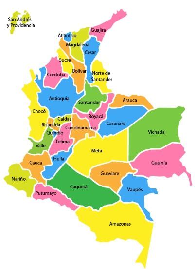Mapa De Colombia Con Departamentos Y Capitales 2020 Para Dibujar