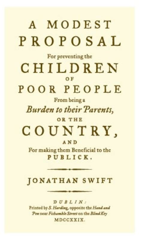 book review a modest proposal by jonathan swift inverarity is not a scottish village