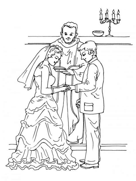 Dibujos para imprimir y colorear: Boda para colorear