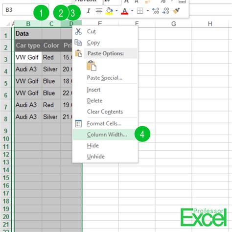 Distribute The Rows And Columns In Excel Professor Excel
