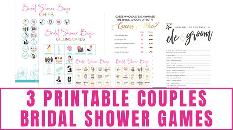 3 Printable Couples Bridal Shower Games Freebie Finding Mom