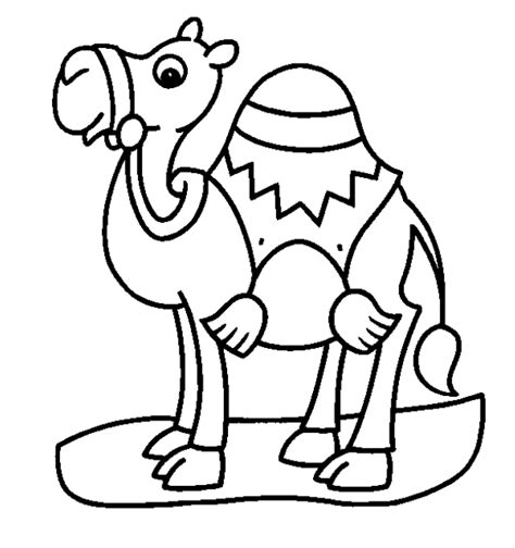 Printable zebra preschool coloring page. Camel coloring pages to download and print for free