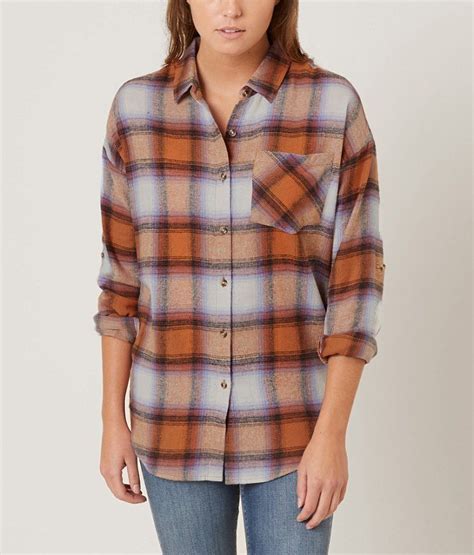 Daytrip Flannel Shirt Womens Shirtsblouses In Ginger Buckle