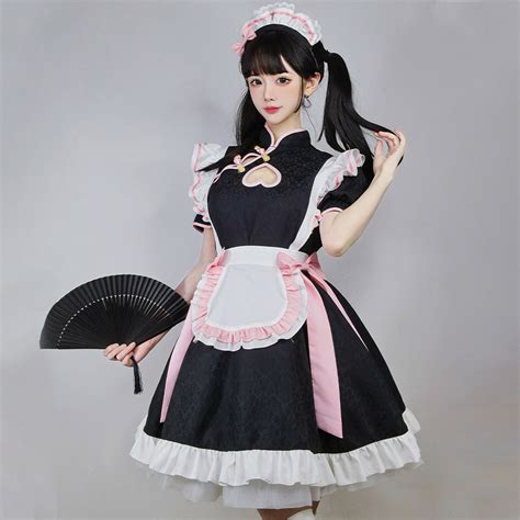 Anime French Maid Outfit Lolita Cosplay Dress Chinese Traditional Cheo