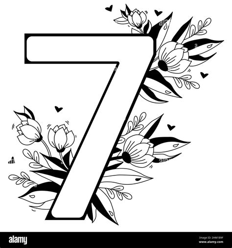 Number 7 Heart Stock Vector Images Alamy