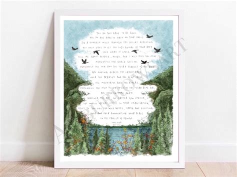 Wild Geese By Mary Oliver Poem Art Print Poster Drawing Etsy Uk