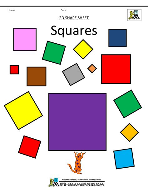 Printables Of Different Size Squares Shapes Clipart Basic 2d Shapes