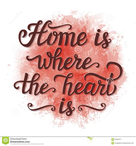 Home Is Where The Heart Is Poster Stock Vector