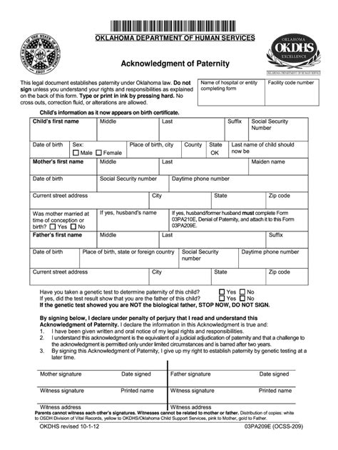 Acknowledgement Of Paternity Fill Out And Sign Printa