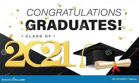 Congratulations Graduates Background Template With Academic Cap With