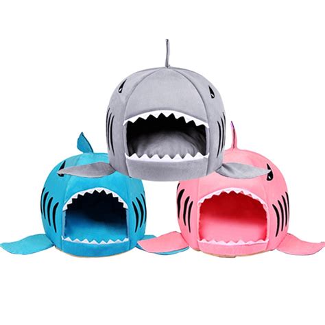 New Warm Shark Dog Bed Home Pet Cat Bed Cute Shark Cats Beds House For