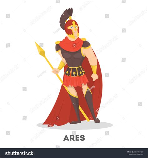 Ares Ancient Greek God Shield Olympian 스톡 벡터로열티 프리 1221957451