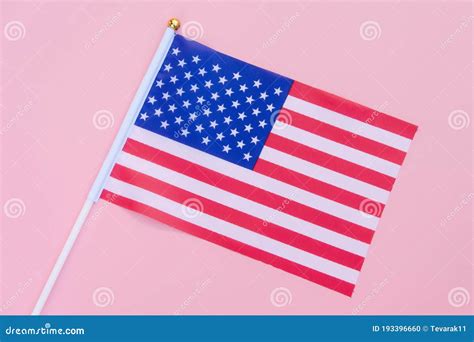American Flag On Pink Background Stock Photo Image Of Flag Glory