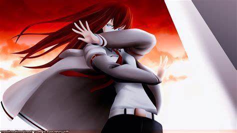 Makise Kurisu Redhead Long Hair Anime Anime Girls
