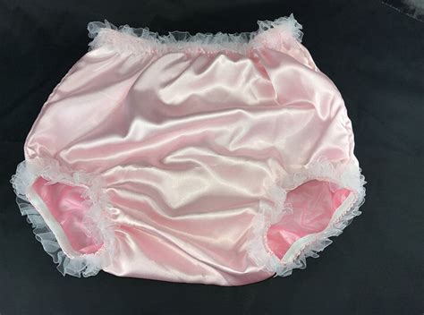 1 pcs new adult sissy satin frilly diaper cover pants color pink fsp08a 5 ebay