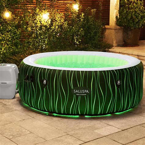 Open Box Saluspa Hollywood Airjet 4 6 Person Inflatable Hot Tub 77 X 26 Inches Pool Supplies