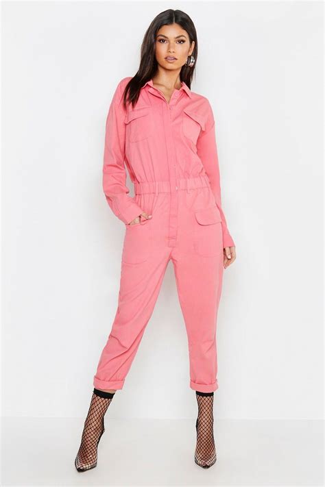 Pink Utility Denim Boilersuit Boiler Suit Perfect Jeans Fit Womens