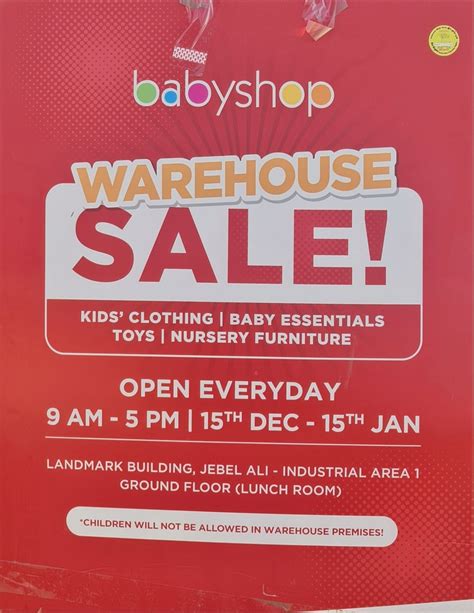 BABYSHOP WAREHOUSE SALE 2023! PRICES as low as AED 1!! - Promotionsinuae