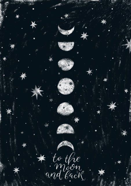 Poster To The Moon And Back Black And White Premium Moon Print Wall