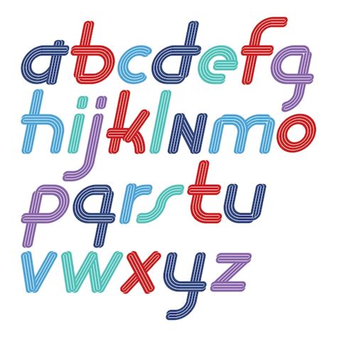 Conjunto De Letras Del Alfabeto Funky Minúsculas Cursivas Vectoriales