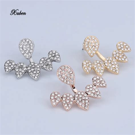Party Fashion Jewelry Crystal Front Back Double Sided Stud Earring For