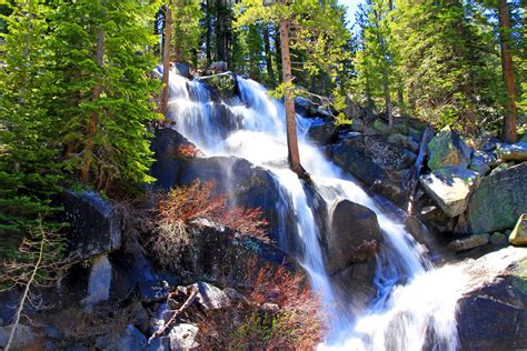 Usa Parks Waterfalls Stones Yosemite Trees Nature Wallpapers Hd